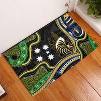 South Sea Islanders And New Caledonia Rubber Doormat Nautilus Shell Southern Cross Tribal Pattern DT05 - Polynesian Pride