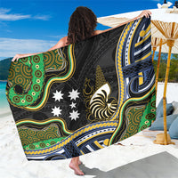 South Sea Islanders And New Caledonia Sarong Nautilus Shell Southern Cross Tribal Pattern DT05 One Size 44 x 66 inches Black - Polynesian Pride