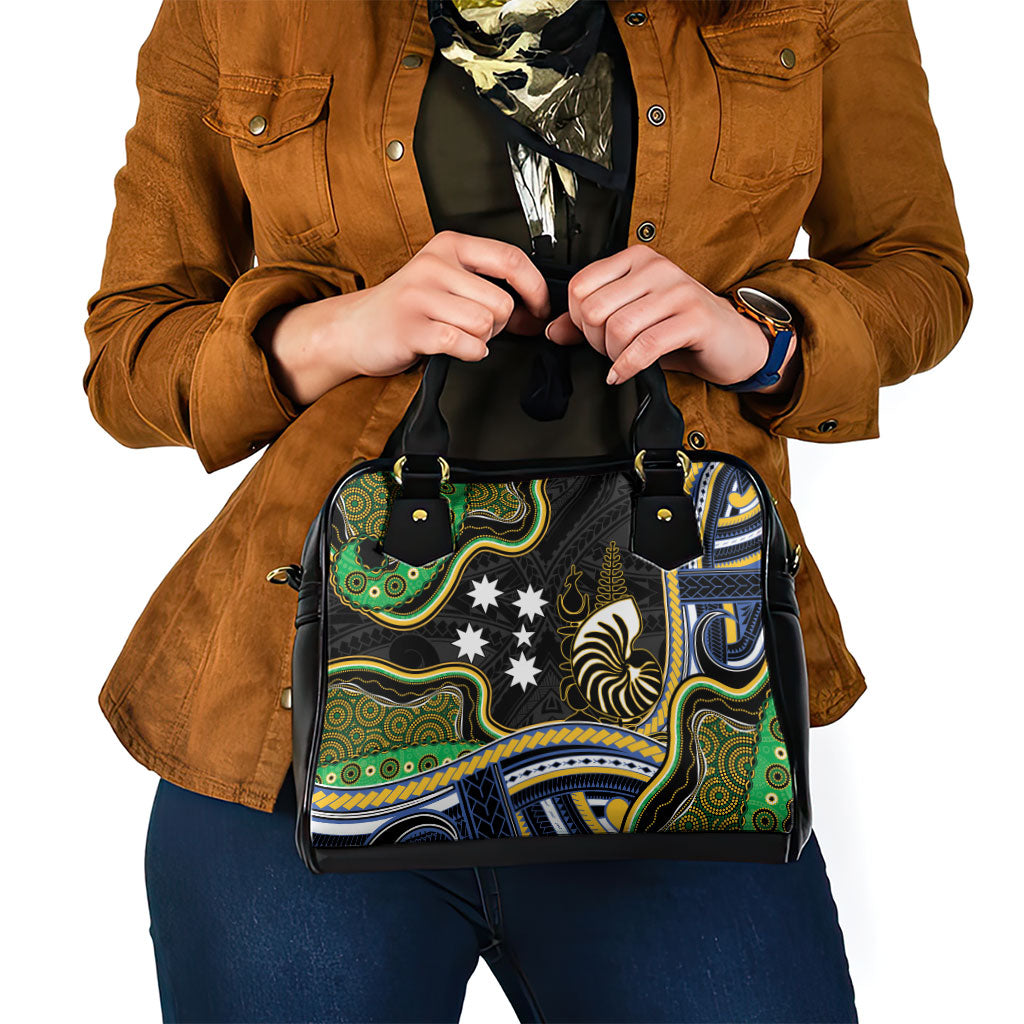 South Sea Islanders And New Caledonia Shoulder Handbag Nautilus Shell Southern Cross Tribal Pattern DT05 - Polynesian Pride