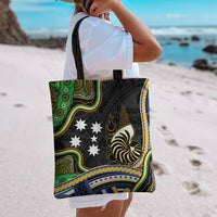 South Sea Islanders And New Caledonia Tote Bag Nautilus Shell Southern Cross Tribal Pattern DT05 - Polynesian Pride