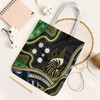 South Sea Islanders And New Caledonia Tote Bag Nautilus Shell Southern Cross Tribal Pattern DT05 White Strap One Size Black - Polynesian Pride