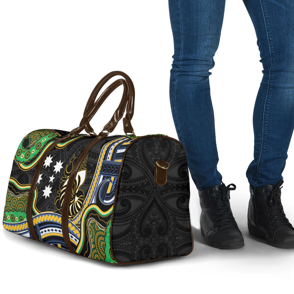 South Sea Islanders And New Caledonia Travel Bag Nautilus Shell Southern Cross Tribal Pattern DT05 - Polynesian Pride