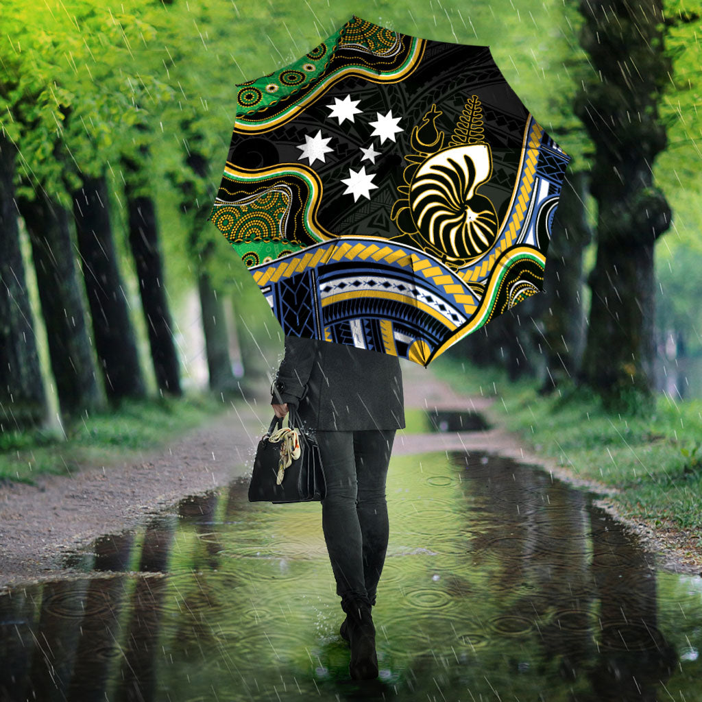 South Sea Islanders And New Caledonia Umbrella Nautilus Shell Southern Cross Tribal Pattern DT05 - Polynesian Pride