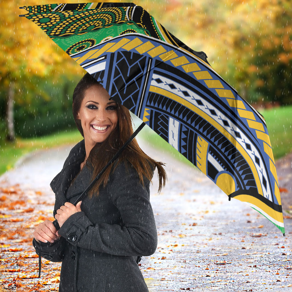 South Sea Islanders And New Caledonia Umbrella Nautilus Shell Southern Cross Tribal Pattern DT05 - Polynesian Pride
