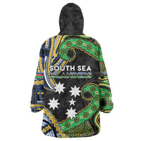South Sea Islanders And New Caledonia Wearable Blanket Hoodie Nautilus Shell Southern Cross Tribal Pattern DT05 - Polynesian Pride