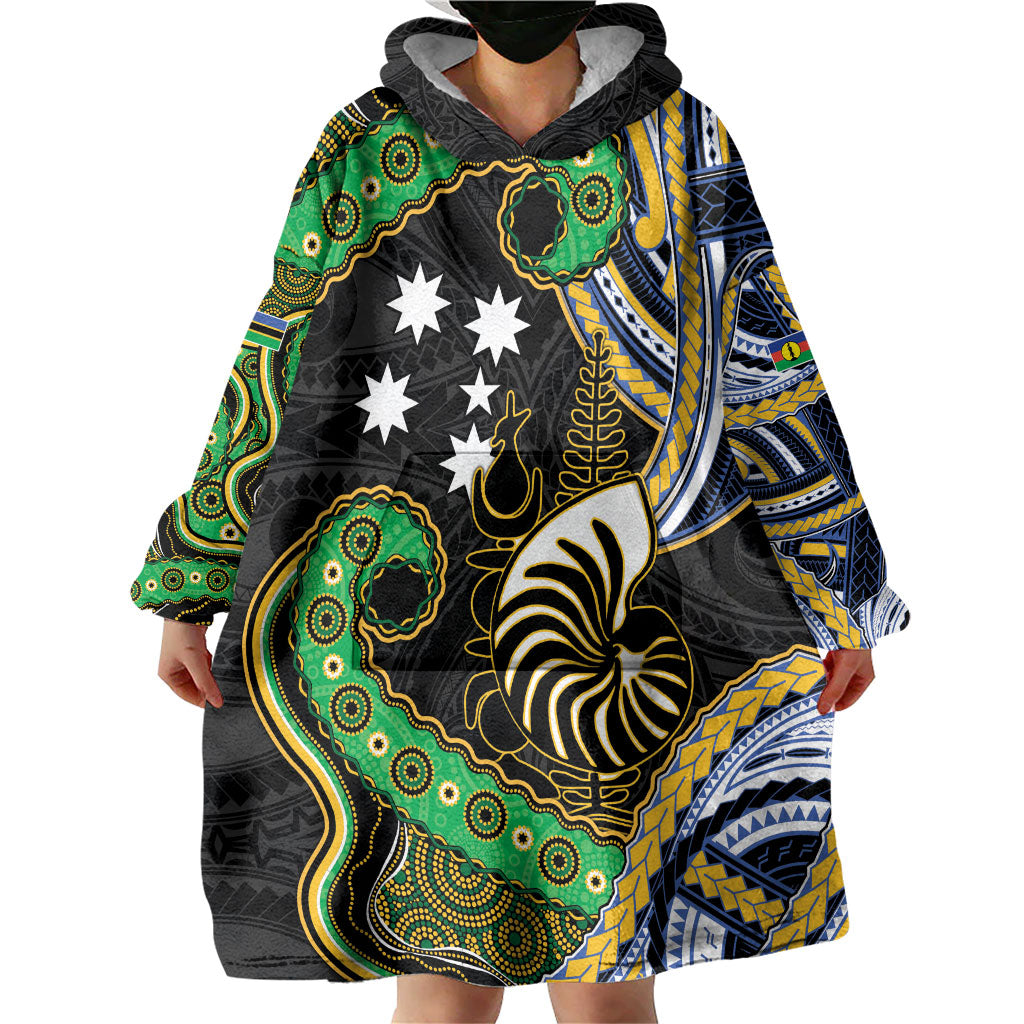 South Sea Islanders And New Caledonia Wearable Blanket Hoodie Nautilus Shell Southern Cross Tribal Pattern DT05 - Polynesian Pride