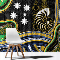 South Sea Islanders And New Caledonia Window Curtain Nautilus Shell Southern Cross Tribal Pattern DT05 - Polynesian Pride