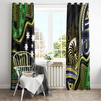 South Sea Islanders And New Caledonia Window Curtain Nautilus Shell Southern Cross Tribal Pattern DT05 - Polynesian Pride