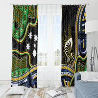 South Sea Islanders And New Caledonia Window Curtain Nautilus Shell Southern Cross Tribal Pattern DT05 - Polynesian Pride