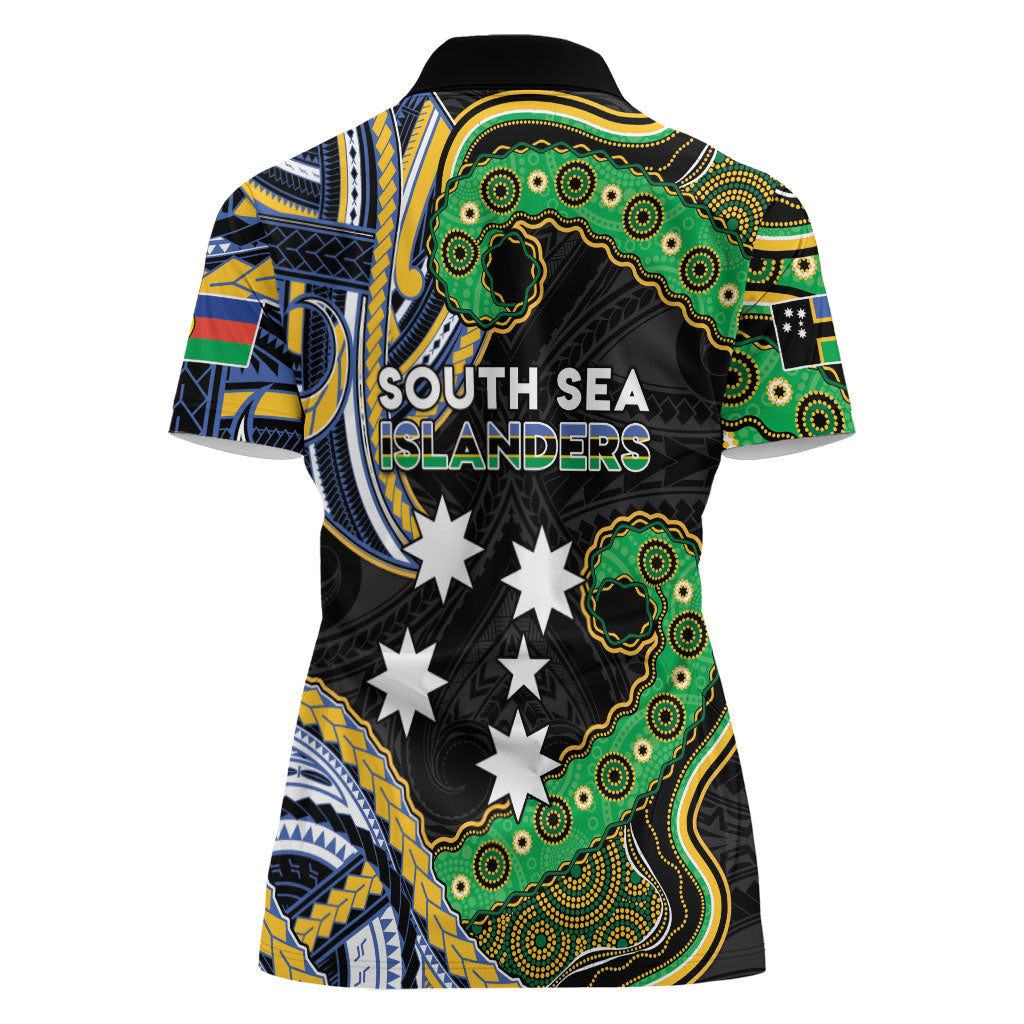 South Sea Islanders And New Caledonia Women Polo Shirt Nautilus Shell Southern Cross Tribal Pattern DT05 - Polynesian Pride