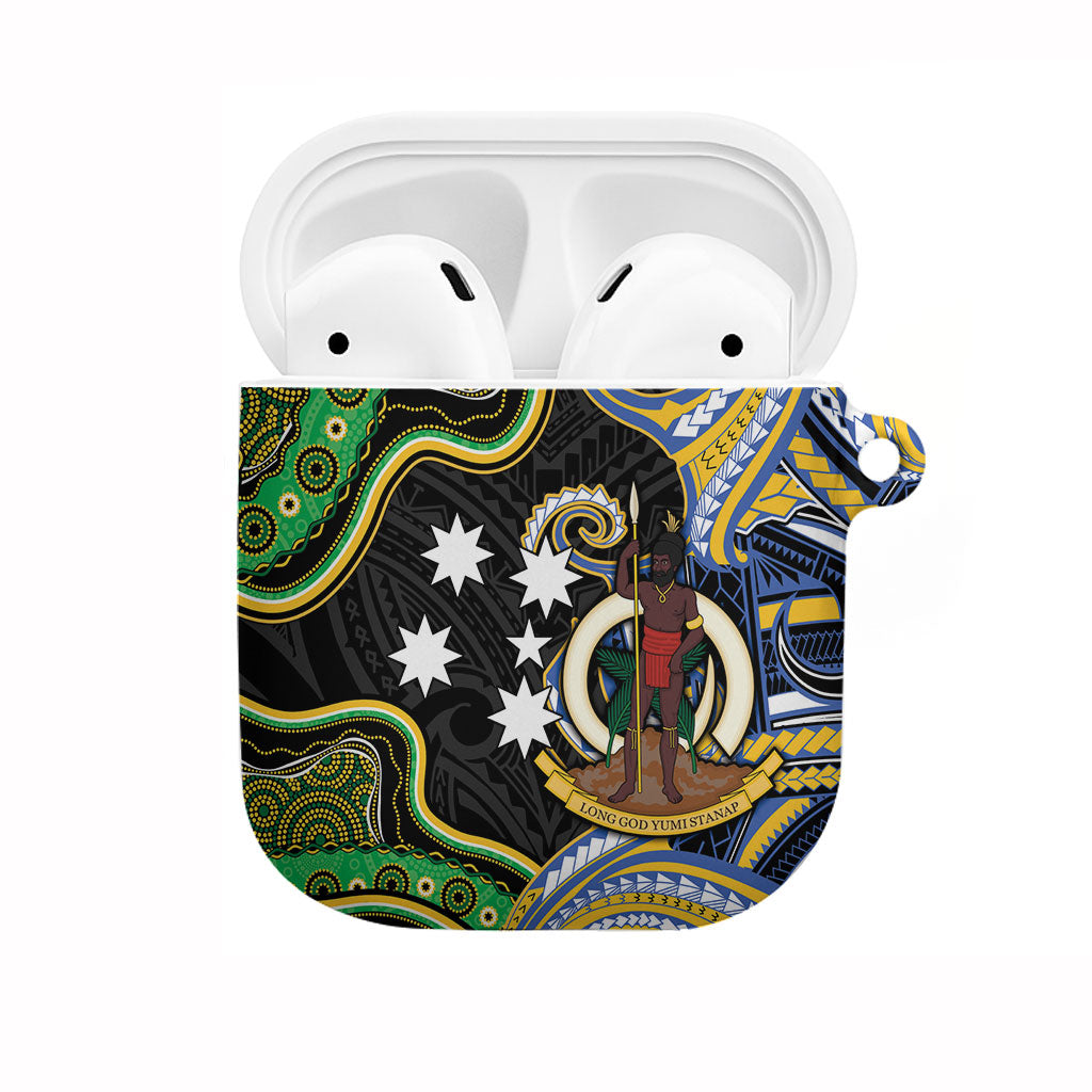 South Sea Islanders And Vanuatu AirPods Case Boar Tusk Warrior Southern Tribal Pattern DT05 Black - Polynesian Pride