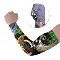 South Sea Islanders And Vanuatu Arm Sleeves Boar Tusk Warrior Southern Tribal Pattern DT05 Set of 2 Black - Polynesian Pride