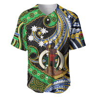 South Sea Islanders And Vanuatu Baseball Jersey Boar Tusk Warrior Southern Tribal Pattern DT05 Black - Polynesian Pride