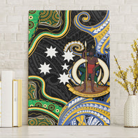South Sea Islanders And Vanuatu Canvas Wall Art Boar Tusk Warrior Southern Tribal Pattern DT05 Without Frame Black - Polynesian Pride