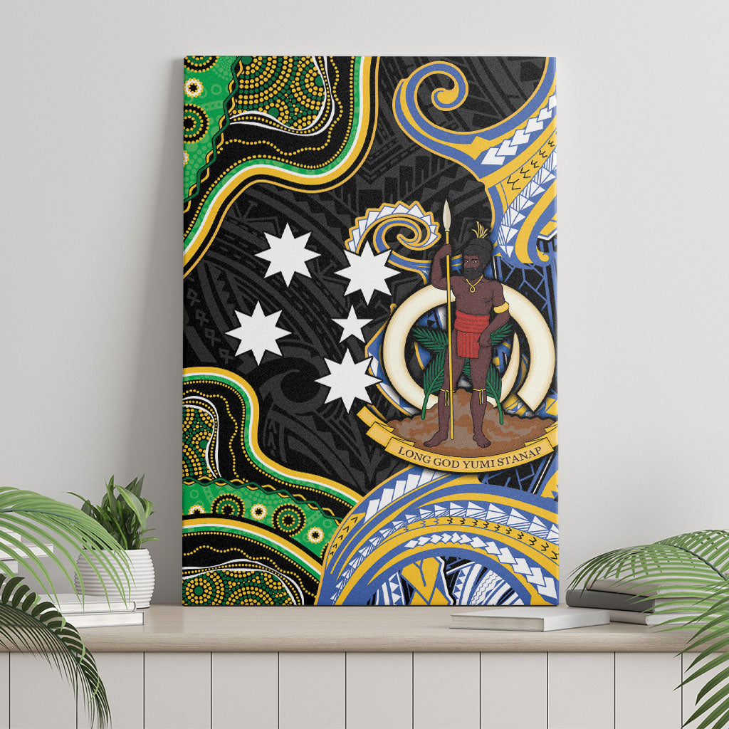 South Sea Islanders And Vanuatu Canvas Wall Art Boar Tusk Warrior Southern Tribal Pattern DT05 - Polynesian Pride
