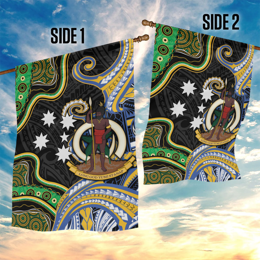 South Sea Islanders And Vanuatu Garden Flag Boar Tusk Warrior Southern Tribal Pattern DT05 - Polynesian Pride