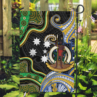 South Sea Islanders And Vanuatu Garden Flag Boar Tusk Warrior Southern Tribal Pattern DT05 Garden Flag Black - Polynesian Pride