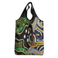South Sea Islanders And Vanuatu Grocery Bag Boar Tusk Warrior Southern Tribal Pattern DT05 - Polynesian Pride