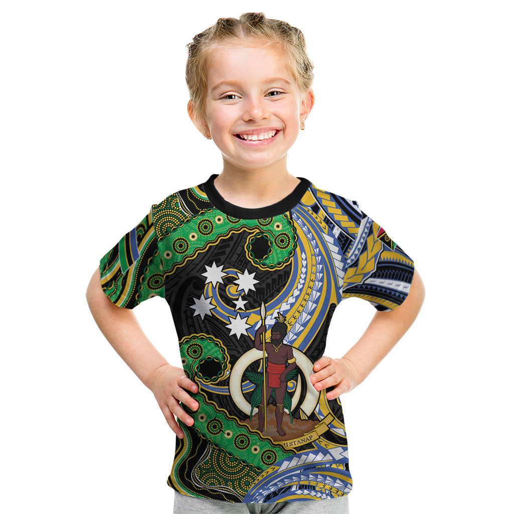 South Sea Islanders And Vanuatu Kid T Shirt Boar Tusk Warrior Southern Tribal Pattern DT05 Black - Polynesian Pride