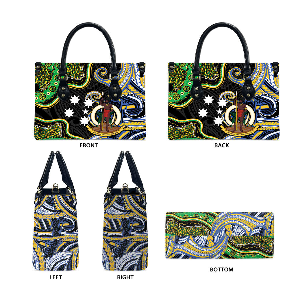 South Sea Islanders And Vanuatu Leather Bag Boar Tusk Warrior Southern Tribal Pattern DT05 - Polynesian Pride