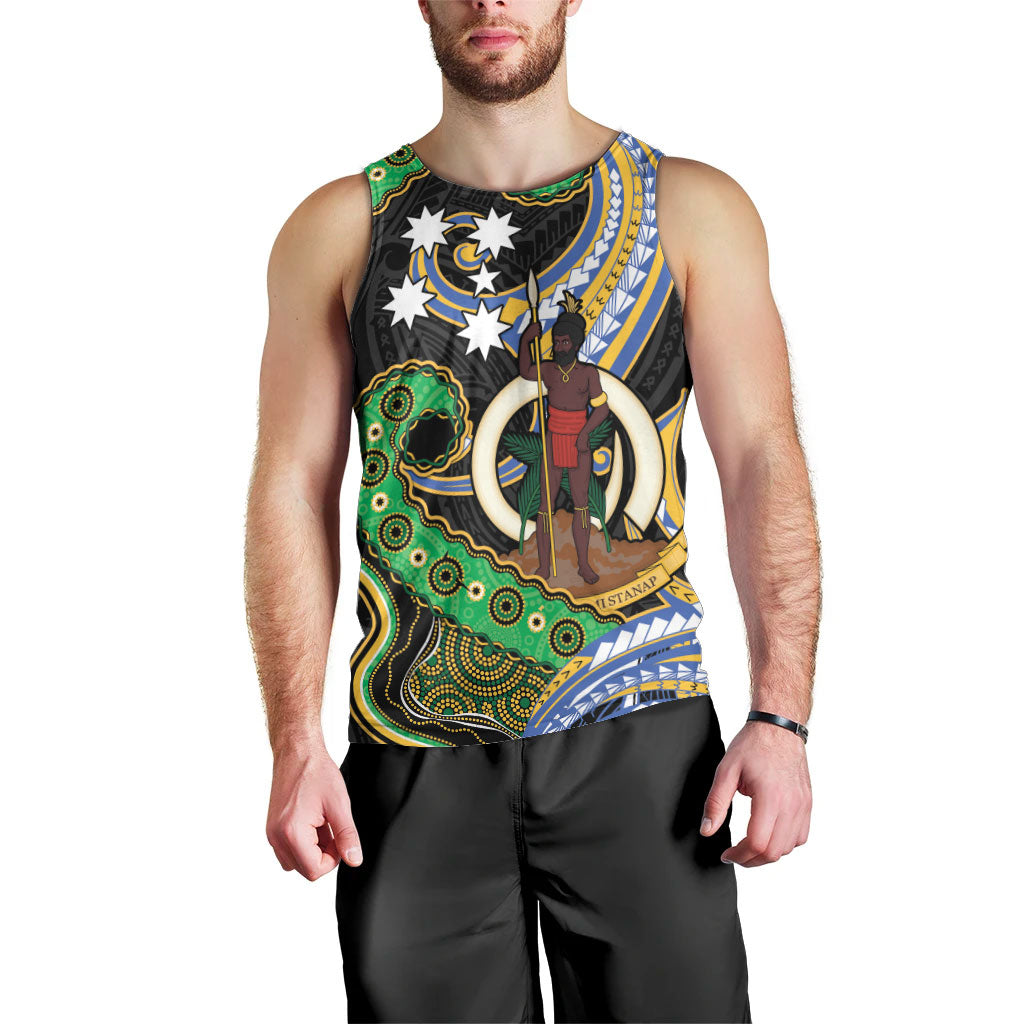 South Sea Islanders And Vanuatu Men Tank Top Boar Tusk Warrior Southern Tribal Pattern DT05 - Polynesian Pride