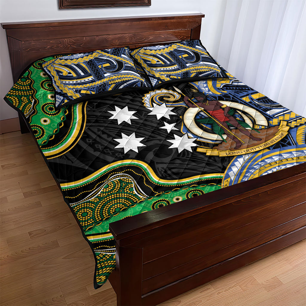South Sea Islanders And Vanuatu Quilt Bed Set Boar Tusk Warrior Southern Tribal Pattern DT05 - Polynesian Pride