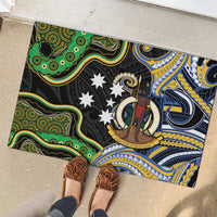 South Sea Islanders And Vanuatu Rubber Doormat Boar Tusk Warrior Southern Tribal Pattern DT05 - Polynesian Pride