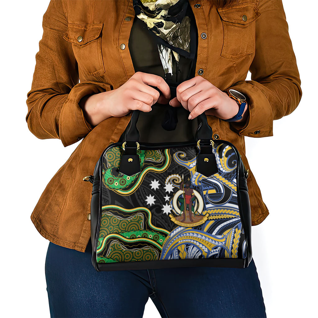 South Sea Islanders And Vanuatu Shoulder Handbag Boar Tusk Warrior Southern Tribal Pattern DT05 - Polynesian Pride