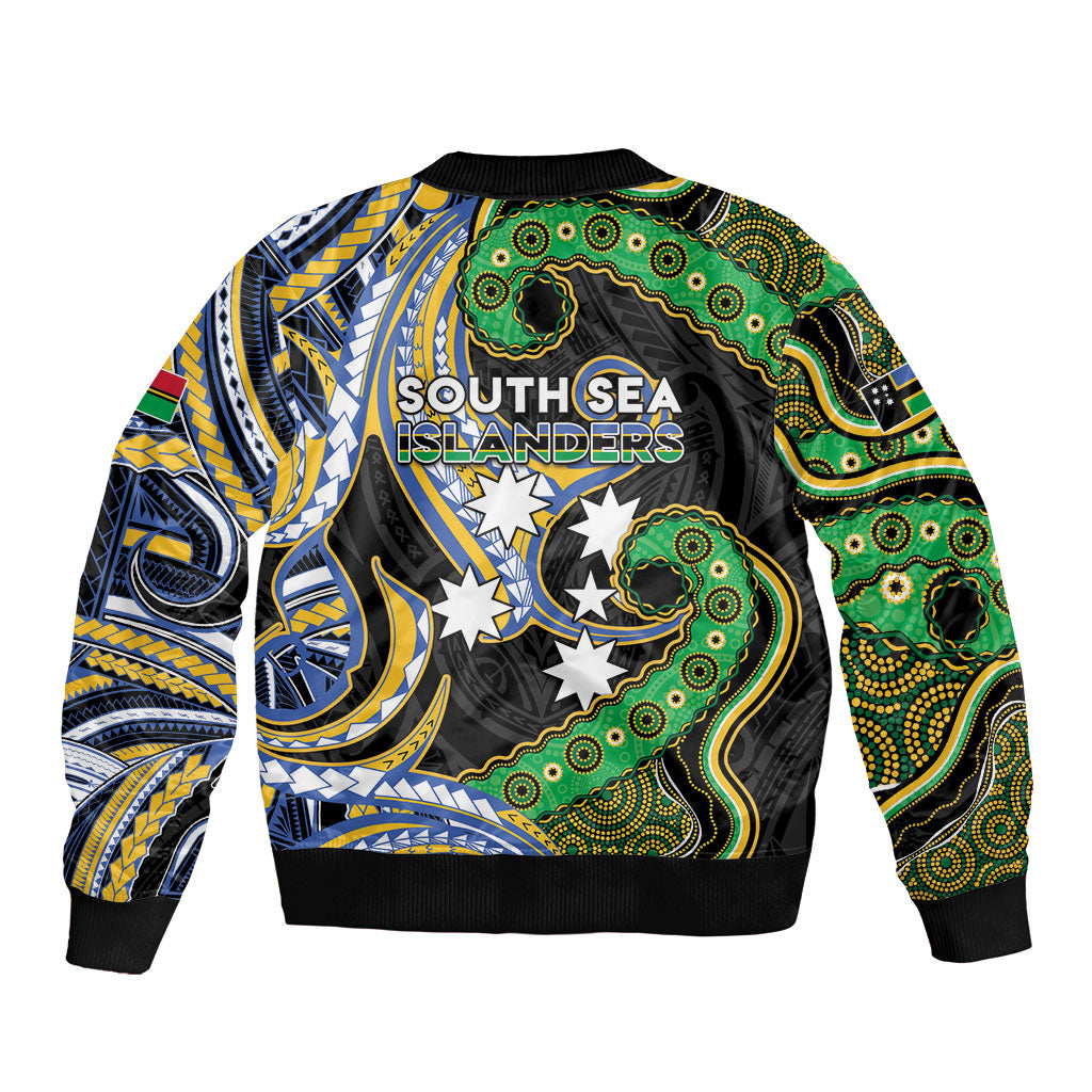 South Sea Islanders And Vanuatu Sleeve Zip Bomber Jacket Boar Tusk Warrior Southern Tribal Pattern DT05 - Polynesian Pride