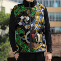 South Sea Islanders And Vanuatu Sleeveless Puffer Jacket Boar Tusk Warrior Southern Tribal Pattern DT05 - Polynesian Pride