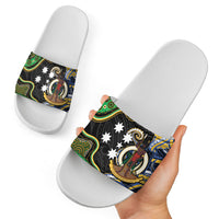 South Sea Islanders And Vanuatu Slide Sandals Boar Tusk Warrior Southern Tribal Pattern DT05 - Polynesian Pride