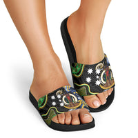 South Sea Islanders And Vanuatu Slide Sandals Boar Tusk Warrior Southern Tribal Pattern DT05 - Polynesian Pride