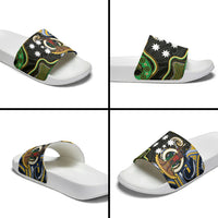 South Sea Islanders And Vanuatu Slide Sandals Boar Tusk Warrior Southern Tribal Pattern DT05 - Polynesian Pride