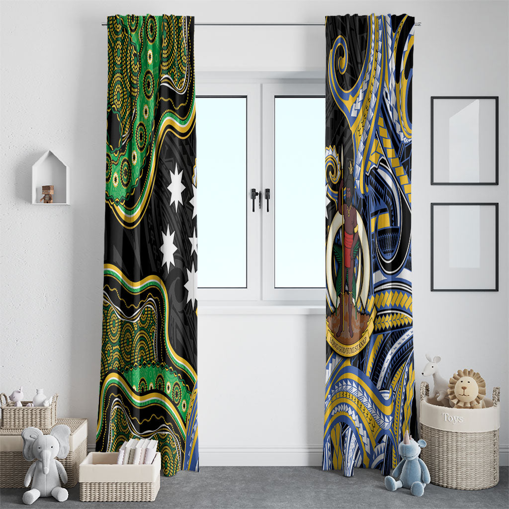 South Sea Islanders And Vanuatu Window Curtain Boar Tusk Warrior Southern Tribal Pattern DT05 - Polynesian Pride