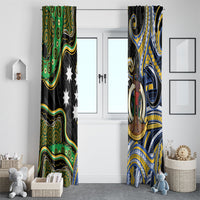 South Sea Islanders And Vanuatu Window Curtain Boar Tusk Warrior Southern Tribal Pattern DT05 - Polynesian Pride