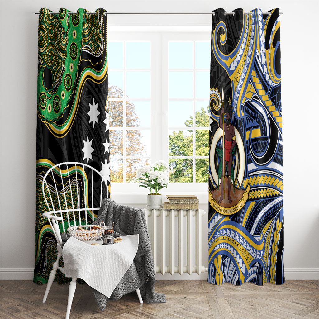 South Sea Islanders And Vanuatu Window Curtain Boar Tusk Warrior Southern Tribal Pattern DT05 - Polynesian Pride