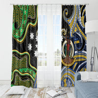 South Sea Islanders And Vanuatu Window Curtain Boar Tusk Warrior Southern Tribal Pattern DT05 - Polynesian Pride