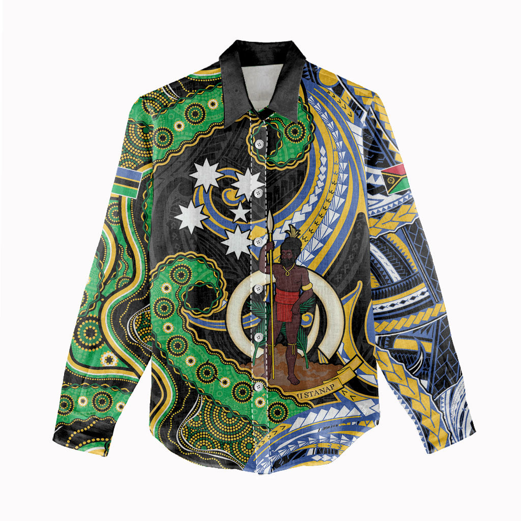 South Sea Islanders And Vanuatu Women Casual Shirt Boar Tusk Warrior Southern Tribal Pattern DT05 - Polynesian Pride
