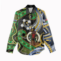 South Sea Islanders And Vanuatu Women Casual Shirt Boar Tusk Warrior Southern Tribal Pattern DT05 - Polynesian Pride