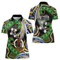 South Sea Islanders And Vanuatu Women Polo Shirt Boar Tusk Warrior Southern Tribal Pattern DT05 - Polynesian Pride