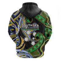 South Sea Islanders And Vanuatu Zip Hoodie Boar Tusk Warrior Southern Tribal Pattern DT05 - Polynesian Pride