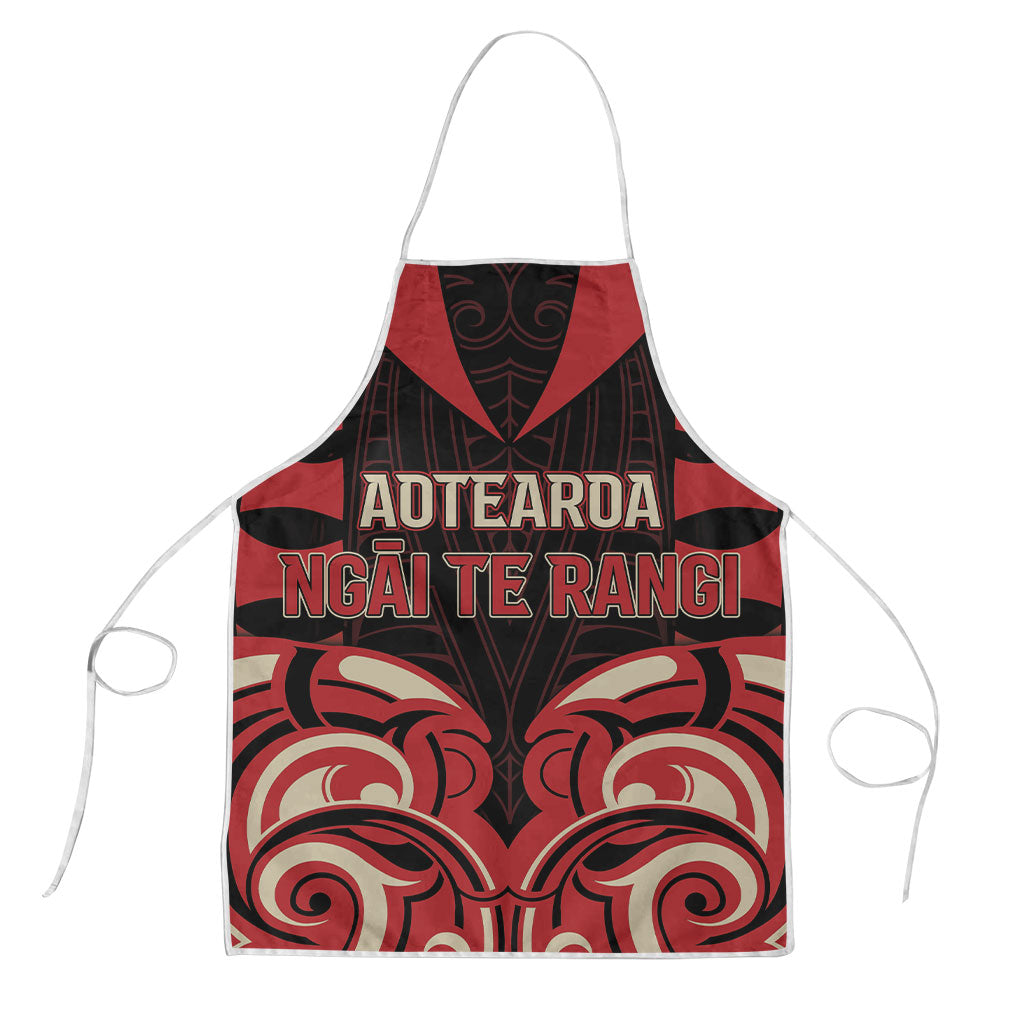 Aotearoa Ngai Te Rangi Apron New Zealand Traditional Maori Pattern DT05 Red - Polynesian Pride