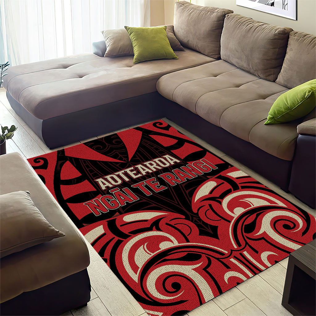 Aotearoa Ngai Te Rangi Area Rug New Zealand Traditional Maori Pattern DT05 - Polynesian Pride