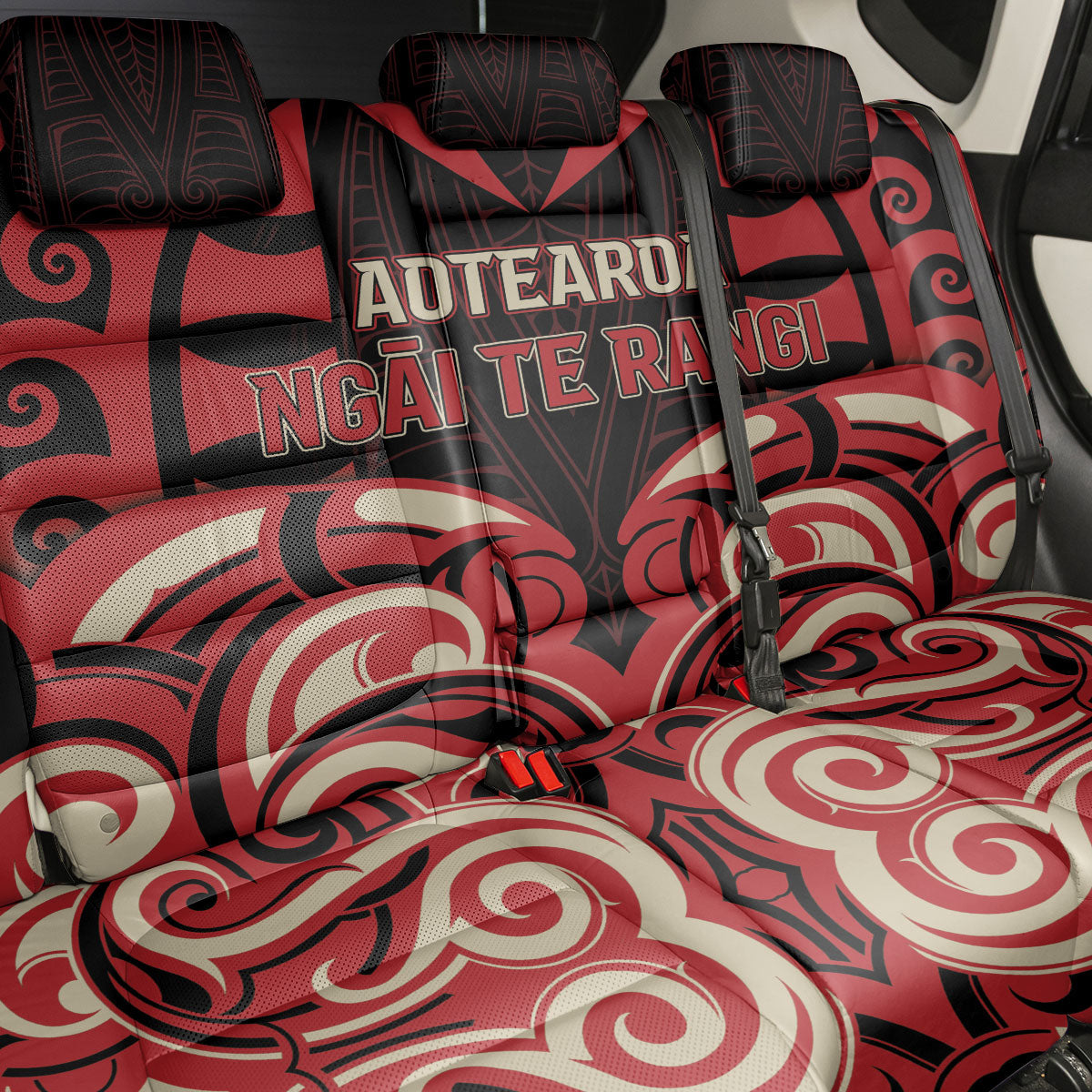 Aotearoa Ngai Te Rangi Back Car Seat Cover New Zealand Traditional Maori Pattern DT05 - Polynesian Pride