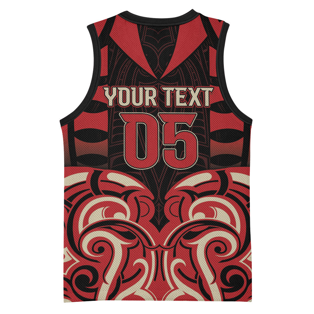 Custom Aotearoa Ngai Te Rangi Basketball Jersey New Zealand Traditional Maori Pattern DT05 - Polynesian Pride