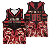 Custom Aotearoa Ngai Te Rangi Basketball Jersey New Zealand Traditional Maori Pattern DT05 - Polynesian Pride
