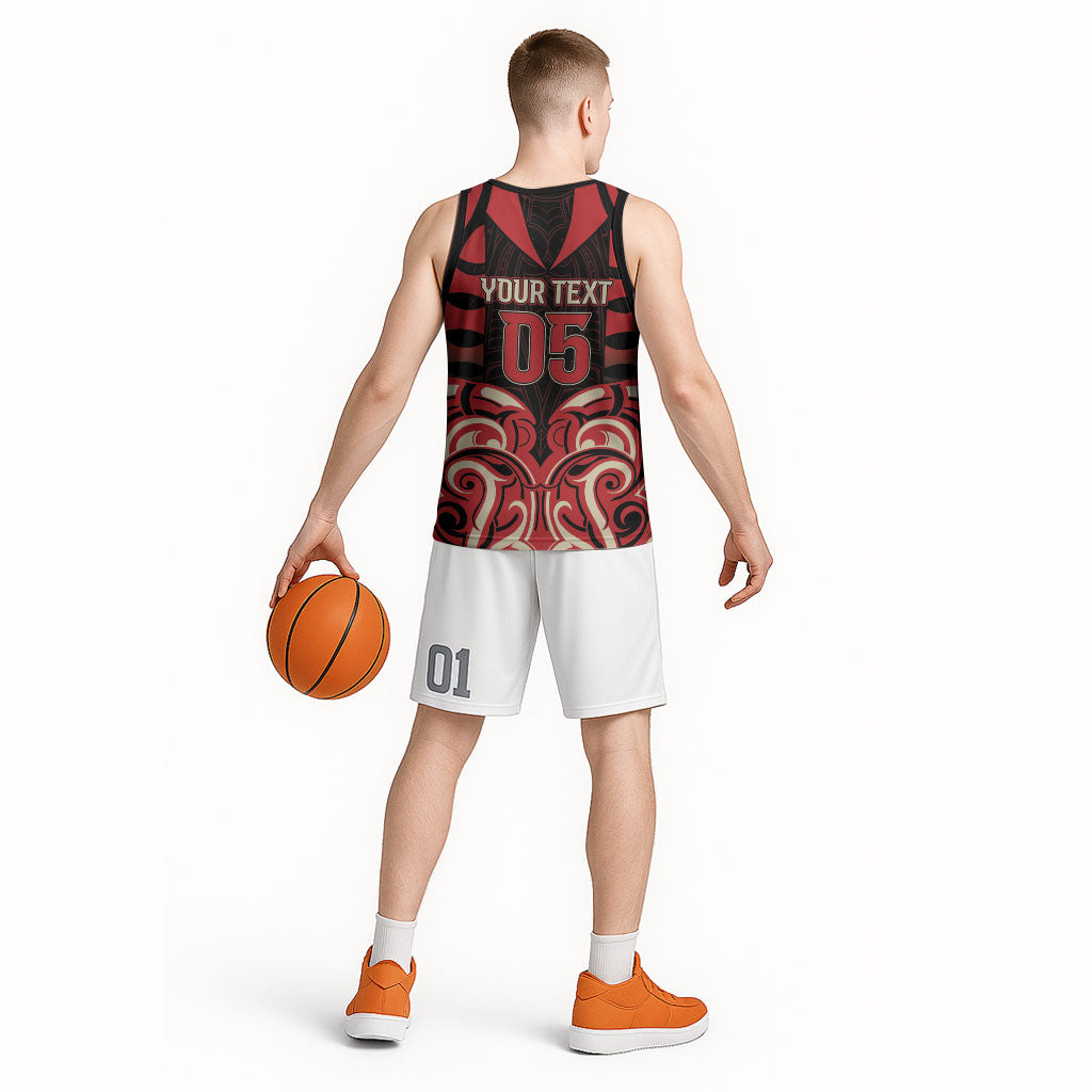 Custom Aotearoa Ngai Te Rangi Basketball Jersey New Zealand Traditional Maori Pattern DT05 - Polynesian Pride