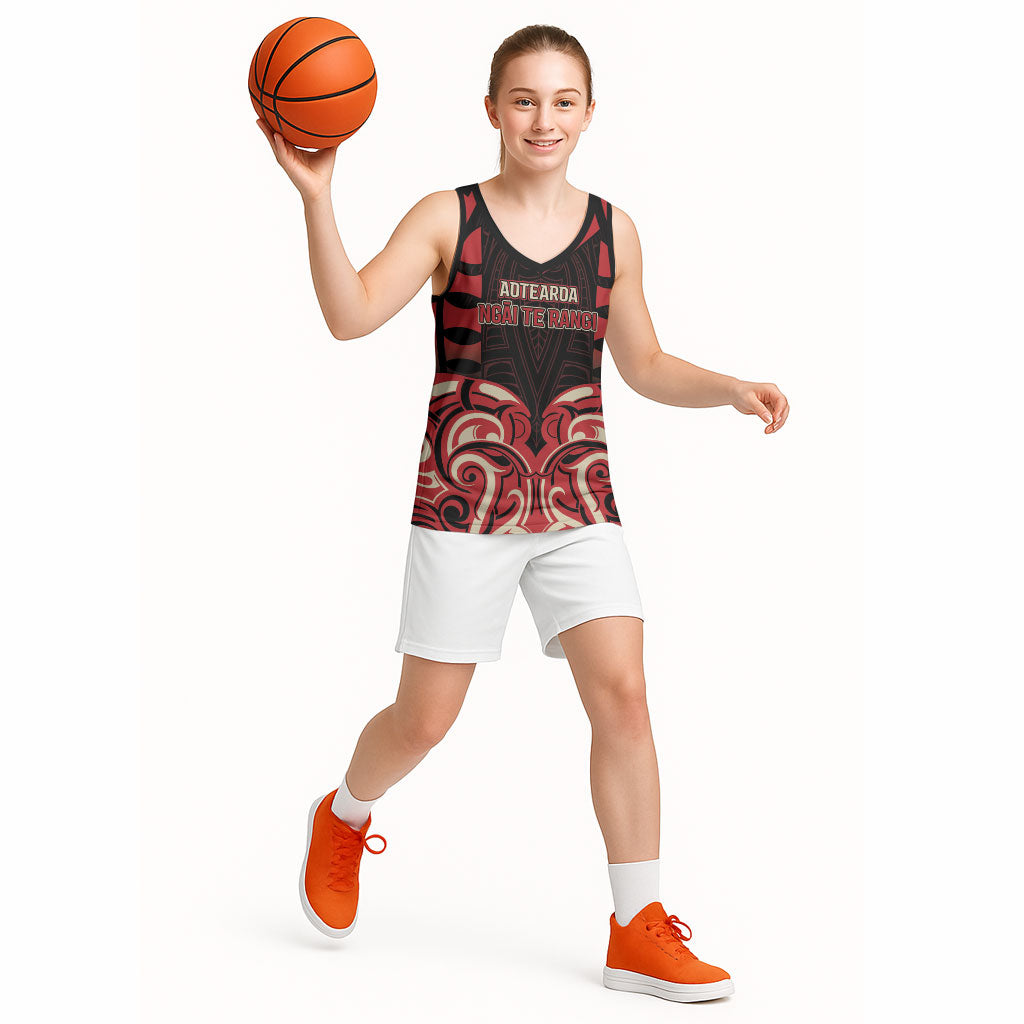 Custom Aotearoa Ngai Te Rangi Basketball Jersey New Zealand Traditional Maori Pattern DT05 - Polynesian Pride