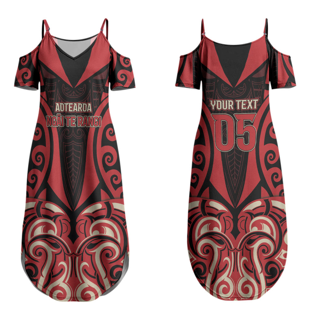 Custom Aotearoa Ngai Te Rangi Couples Matching Summer Maxi Dress and Long Sleeve Button Shirt New Zealand Traditional Maori Pattern DT05 - Polynesian Pride