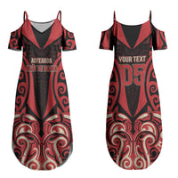 Custom Aotearoa Ngai Te Rangi Couples Matching Summer Maxi Dress and Long Sleeve Button Shirt New Zealand Traditional Maori Pattern DT05 - Polynesian Pride